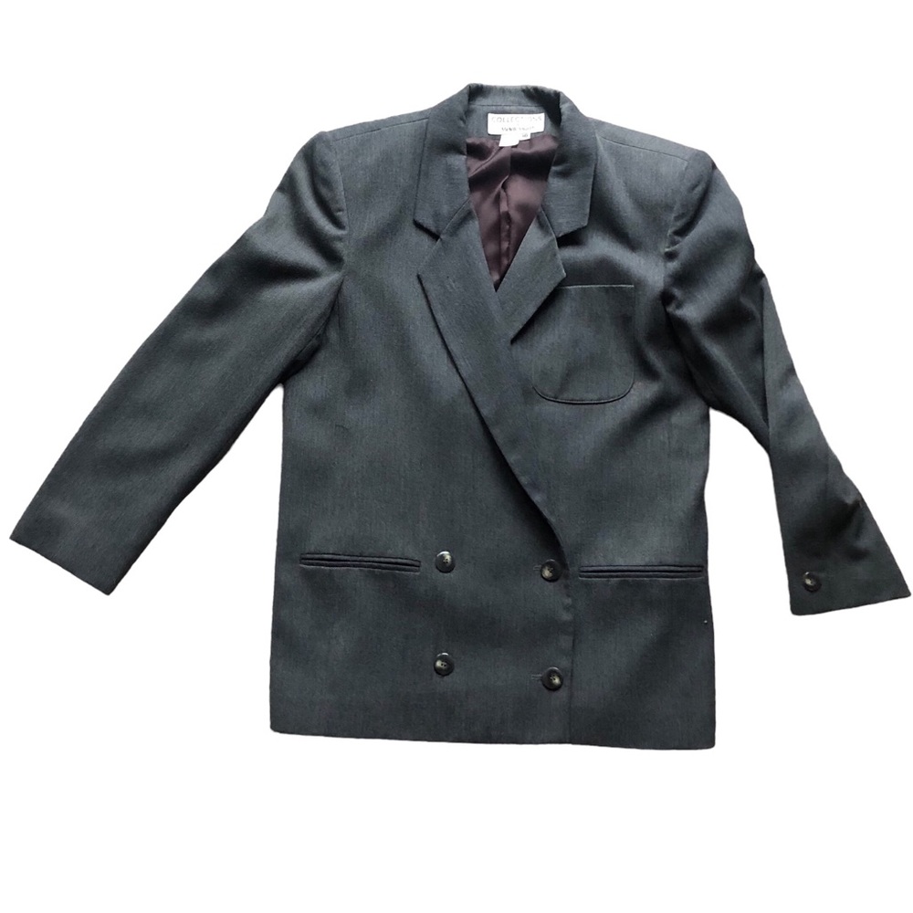 Collections by Michelle Stuart Women’s Gray Blazer with Shoulder Pads Size 10